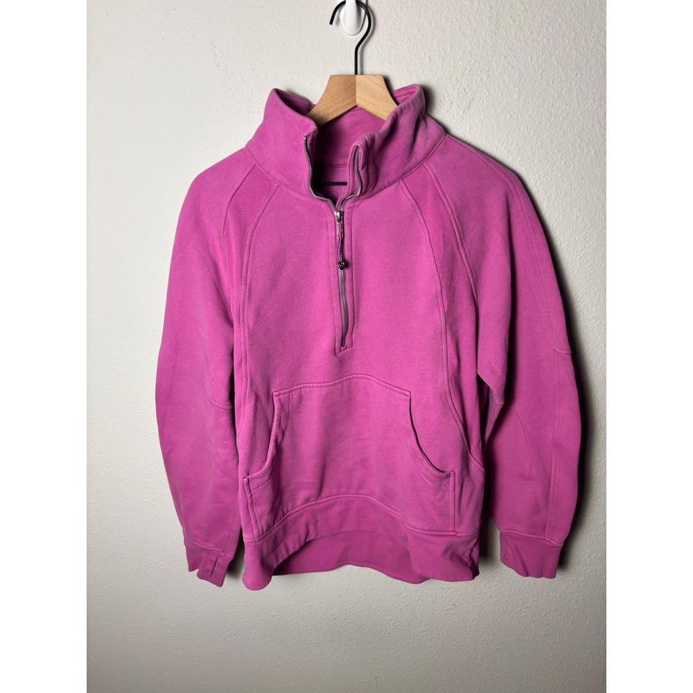 Lululemon Scuba Oversized Half Zip Hoodie Pink M/L Pullover Sweatshirt